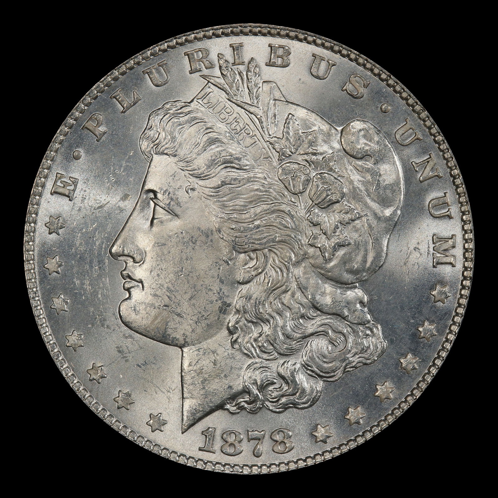 1878-p 7tf Morgan Dollar $1 Grades ms63+ - 2