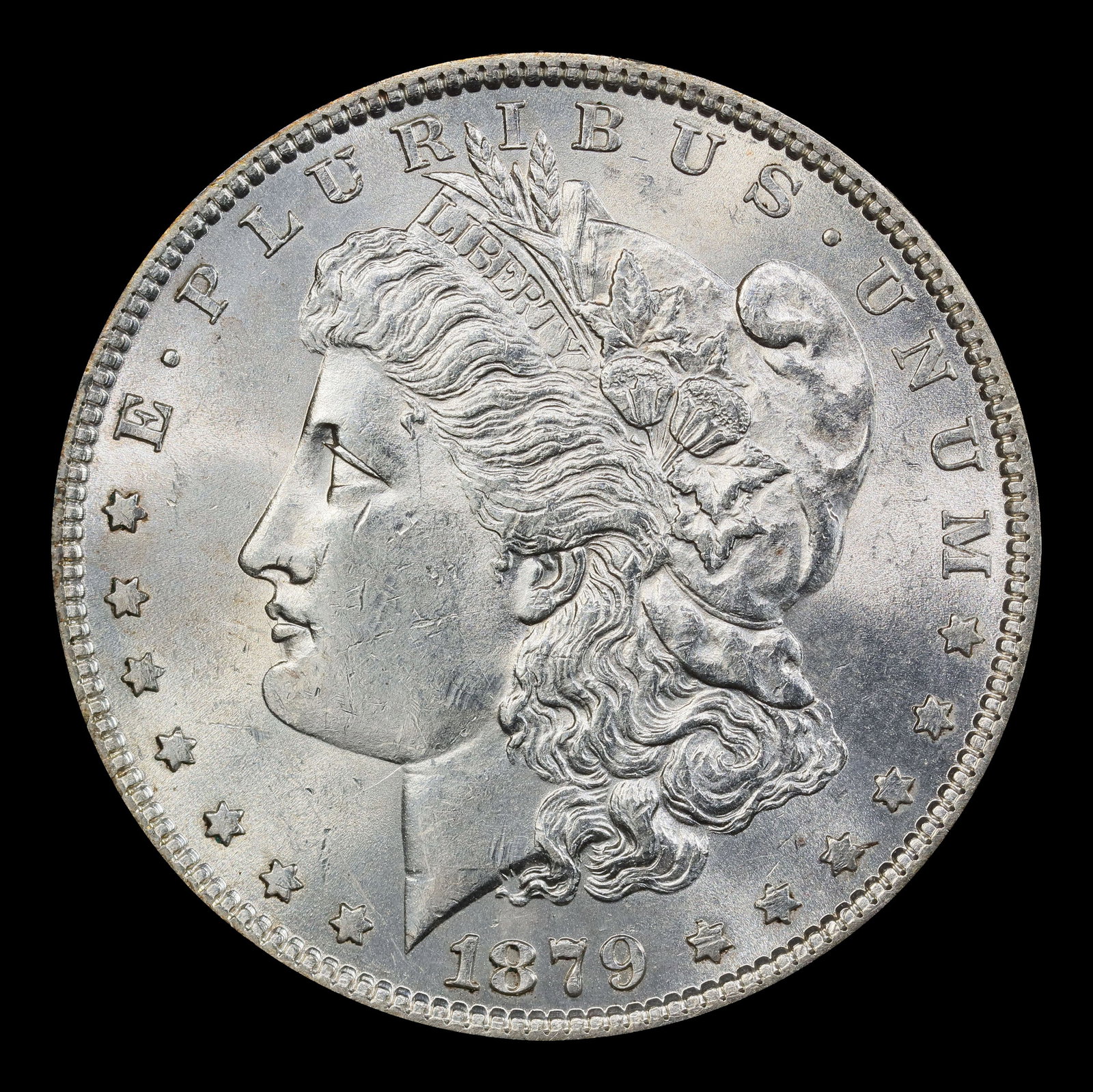 1879-p Morgan Dollar $1 Grades ms62+ - 2