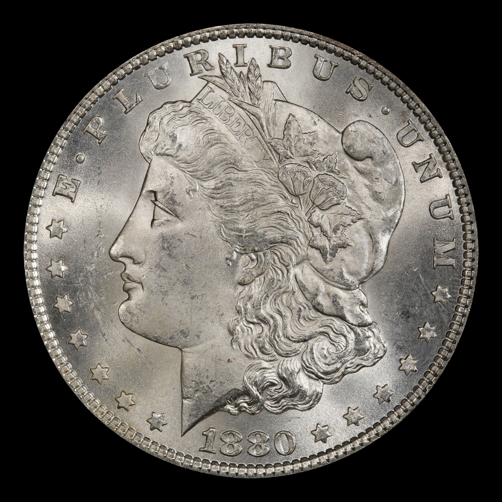 1880-p Morgan Dollar $1 Grades ms63+ - 2