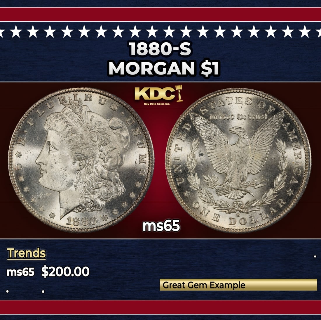 1880-s Morgan Dollar $1 Grades ms65: 1880-s Morgan Dollar $1 Grades ms65.