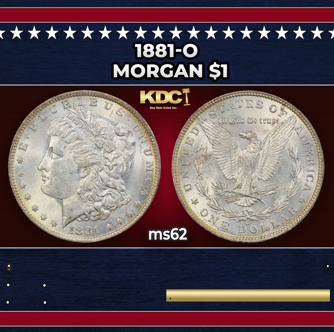 1881-o Morgan Dollar $1 Grades ms62: 1881-o Morgan Dollar $1 Grades ms62.