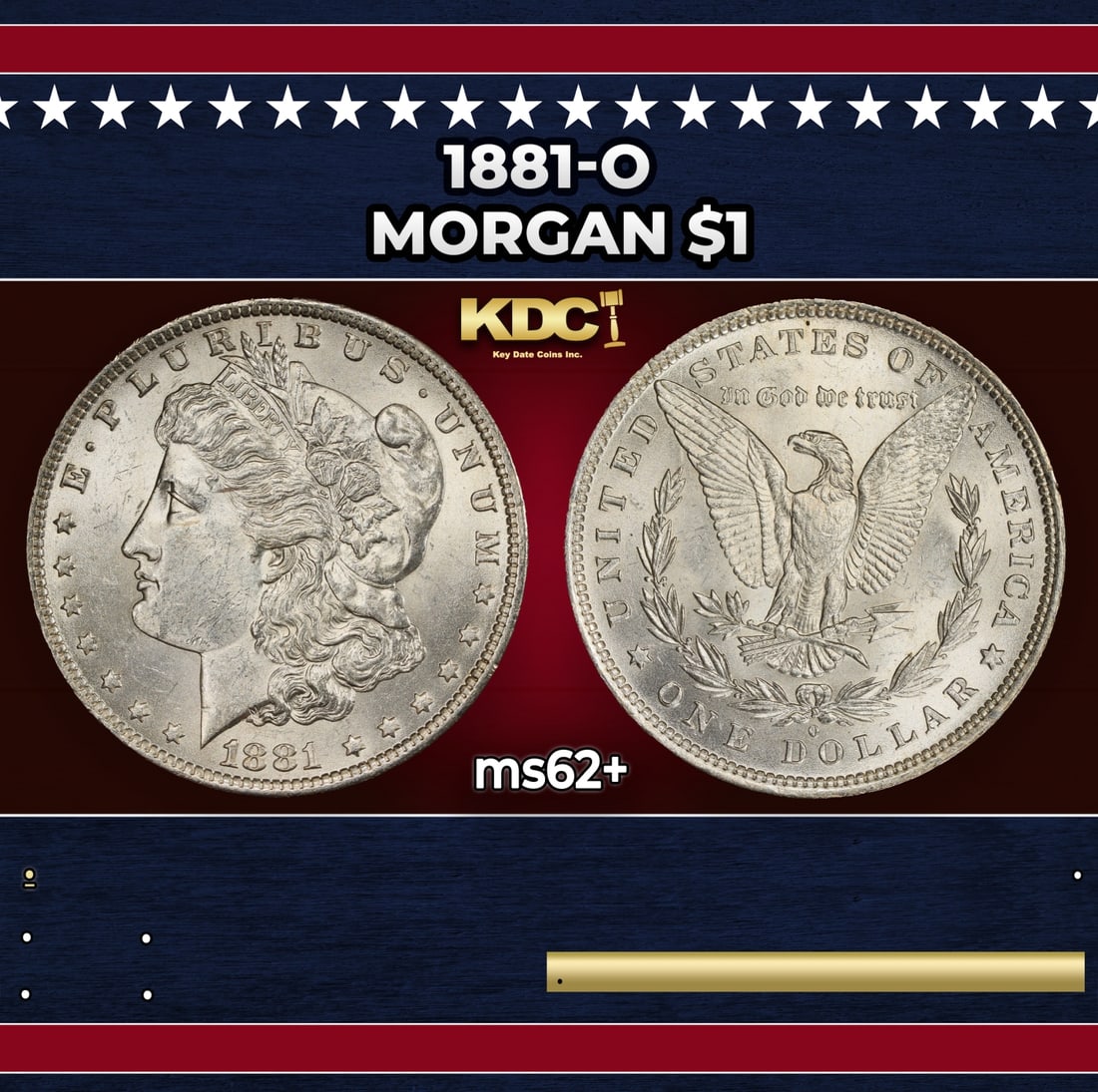 1881-o Morgan Dollar $1 Grades ms62+: 1881-o Morgan Dollar $1 Grades ms62+.