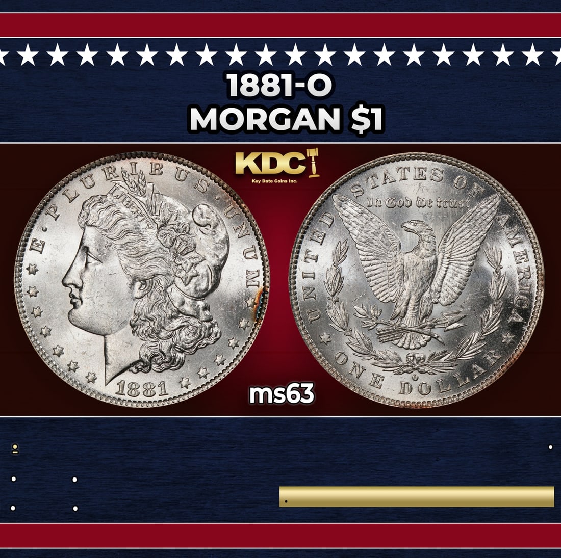 1881-o Morgan Dollar $1 Grades ms63: 1881-o Morgan Dollar $1 Grades ms63.
