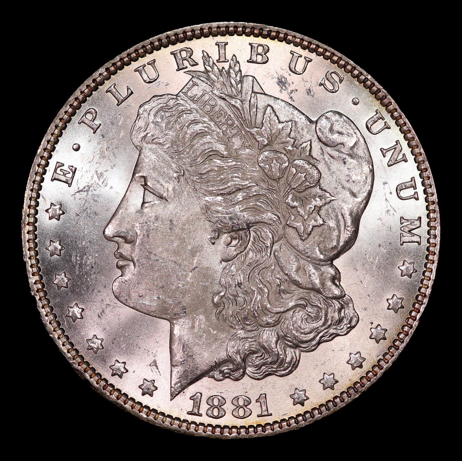 1881-p Morgan Dollar $1 Grades ms62+ - 2