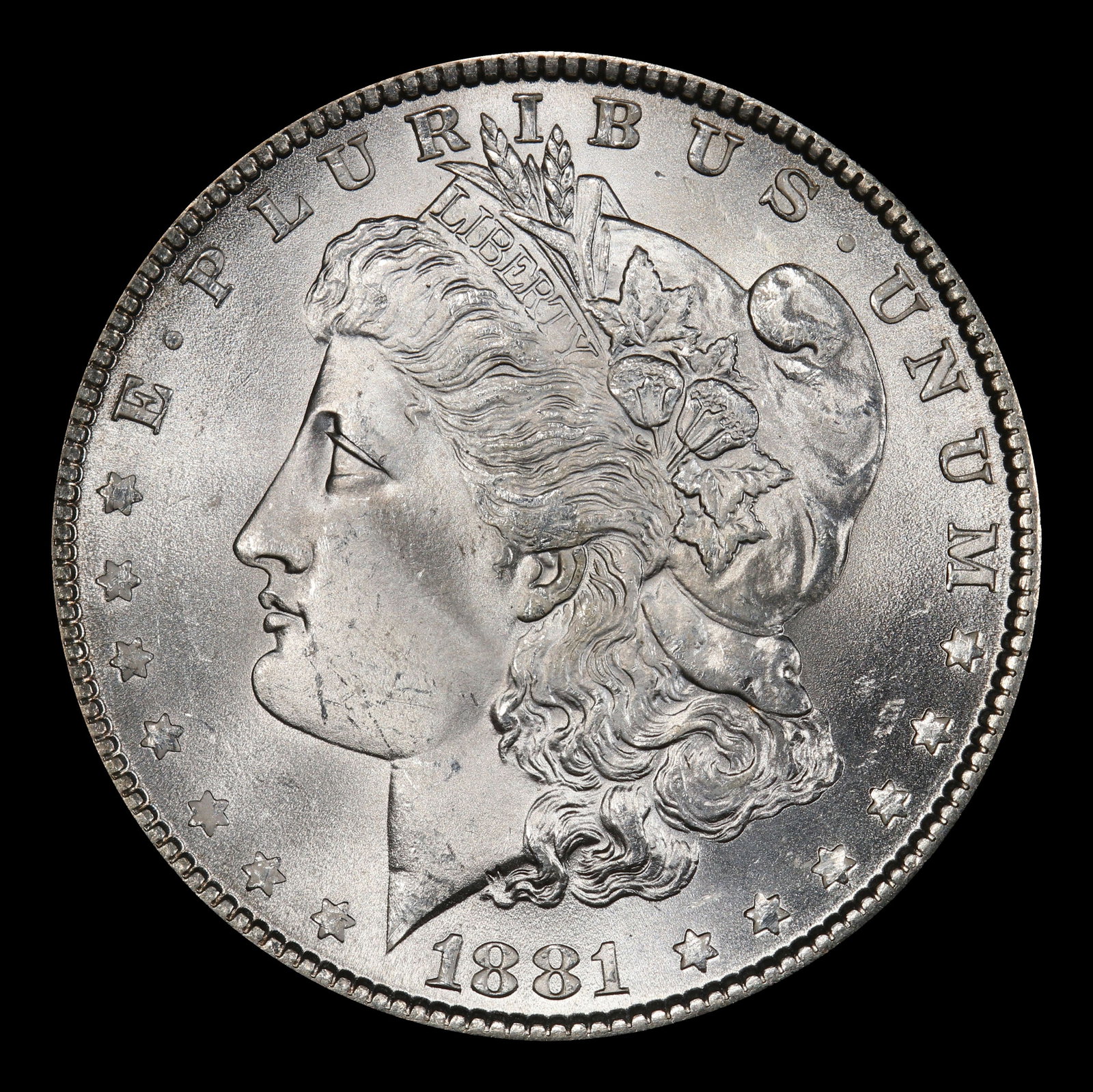 1881-p Morgan Dollar $1 Grades ms64+ - 2