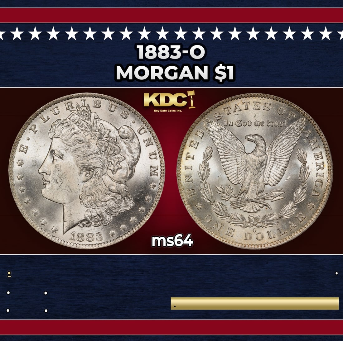 1883-o Morgan Dollar $1 Grades ms64: 1883-o Morgan Dollar $1 Grades ms64.