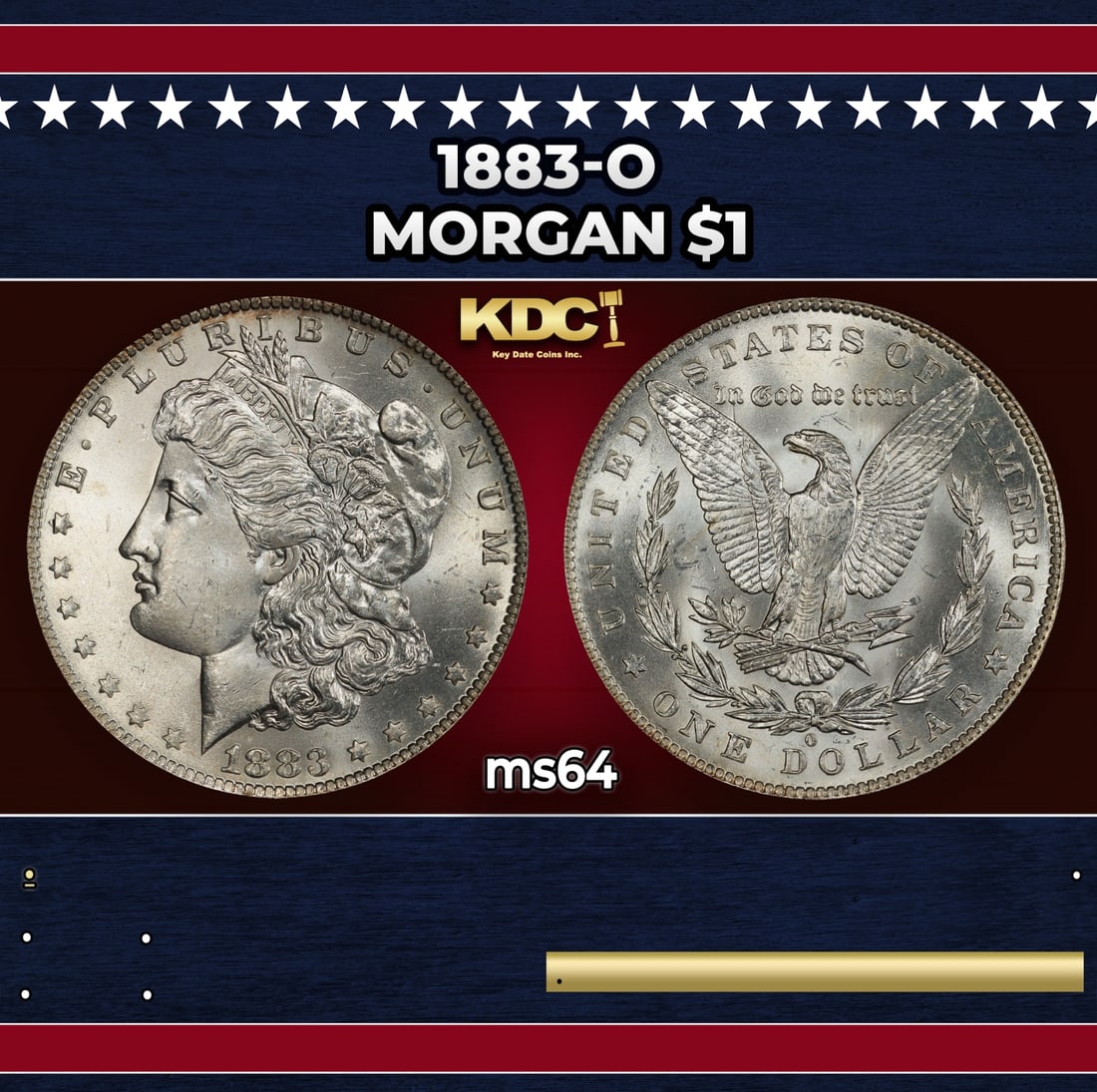 1883-o Morgan Dollar $1 Grades ms64: 1883-o Morgan Dollar $1 Grades ms64.
