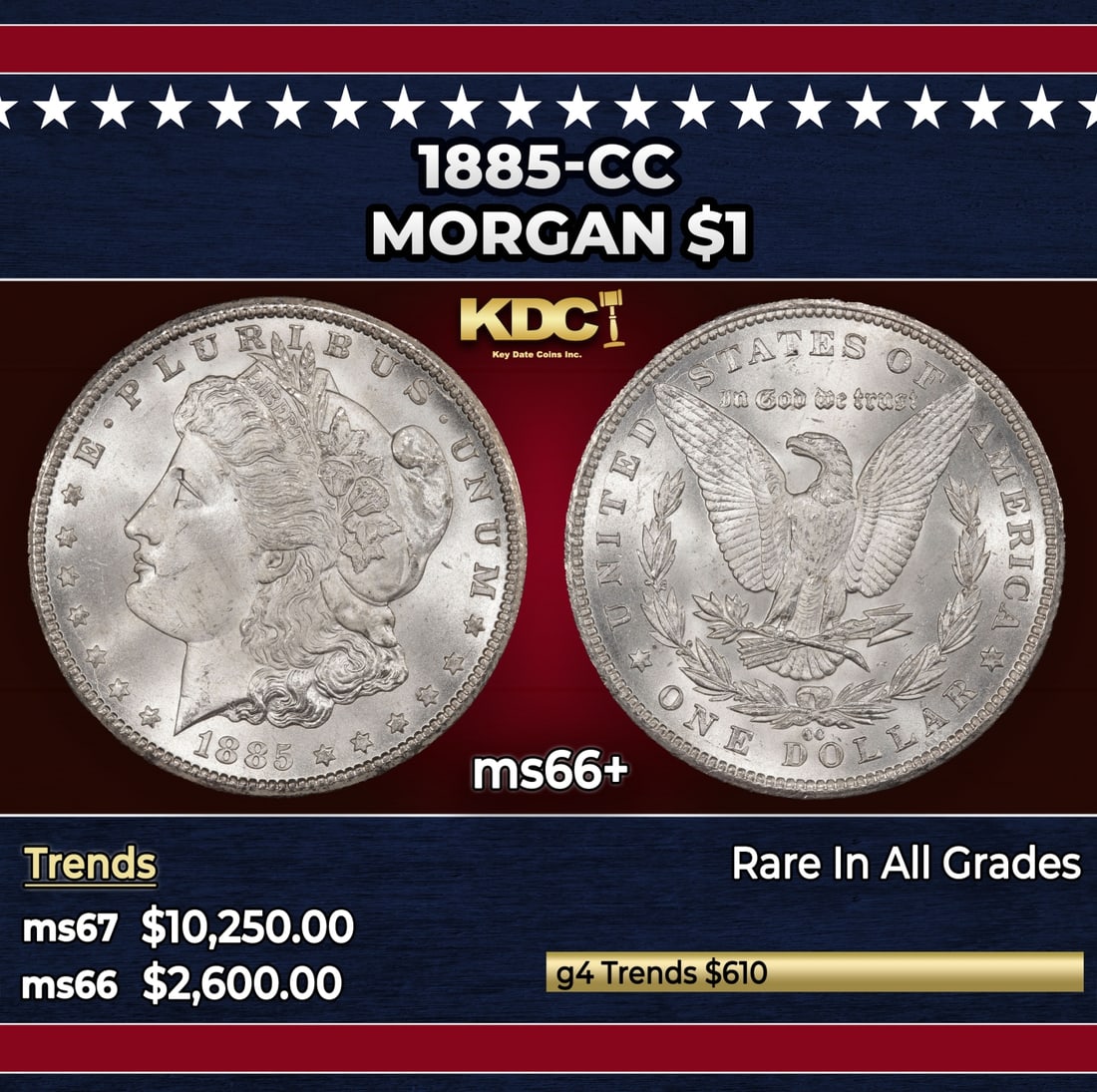 1885-cc Morgan Dollar $1 ms66+ SEGS: 1885-cc Morgan Dollar $1 ms66+ SEGS.