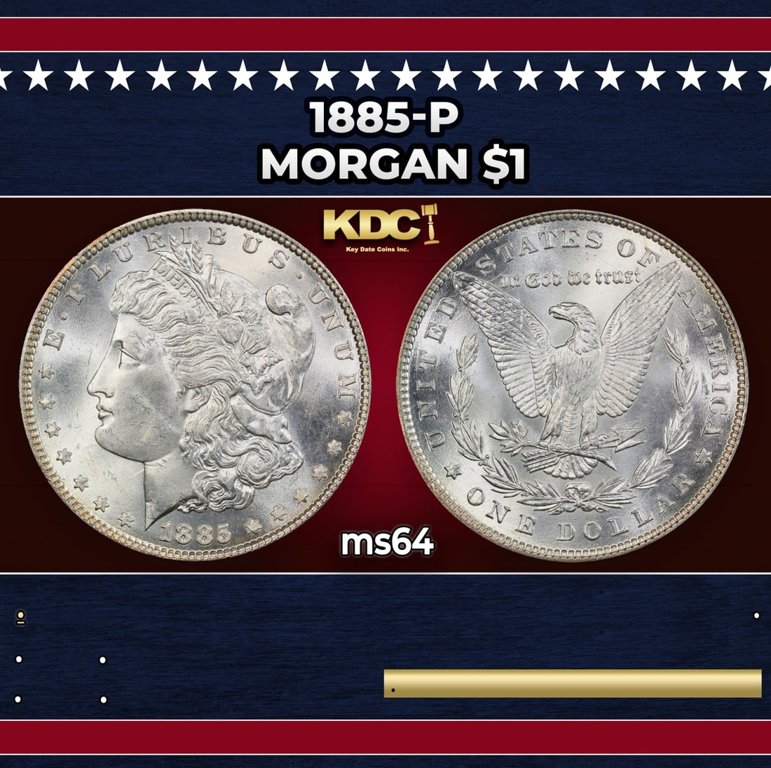 1885-p Morgan Dollar $1 Grades ms64: 1885-p Morgan Dollar $1 Grades ms64.