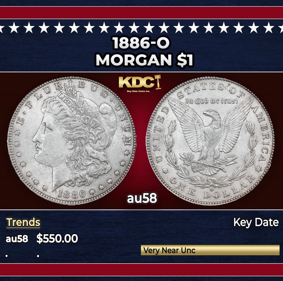 1886-o Morgan Dollar $1 Grades au58: 1886-o Morgan Dollar $1 Grades au58.