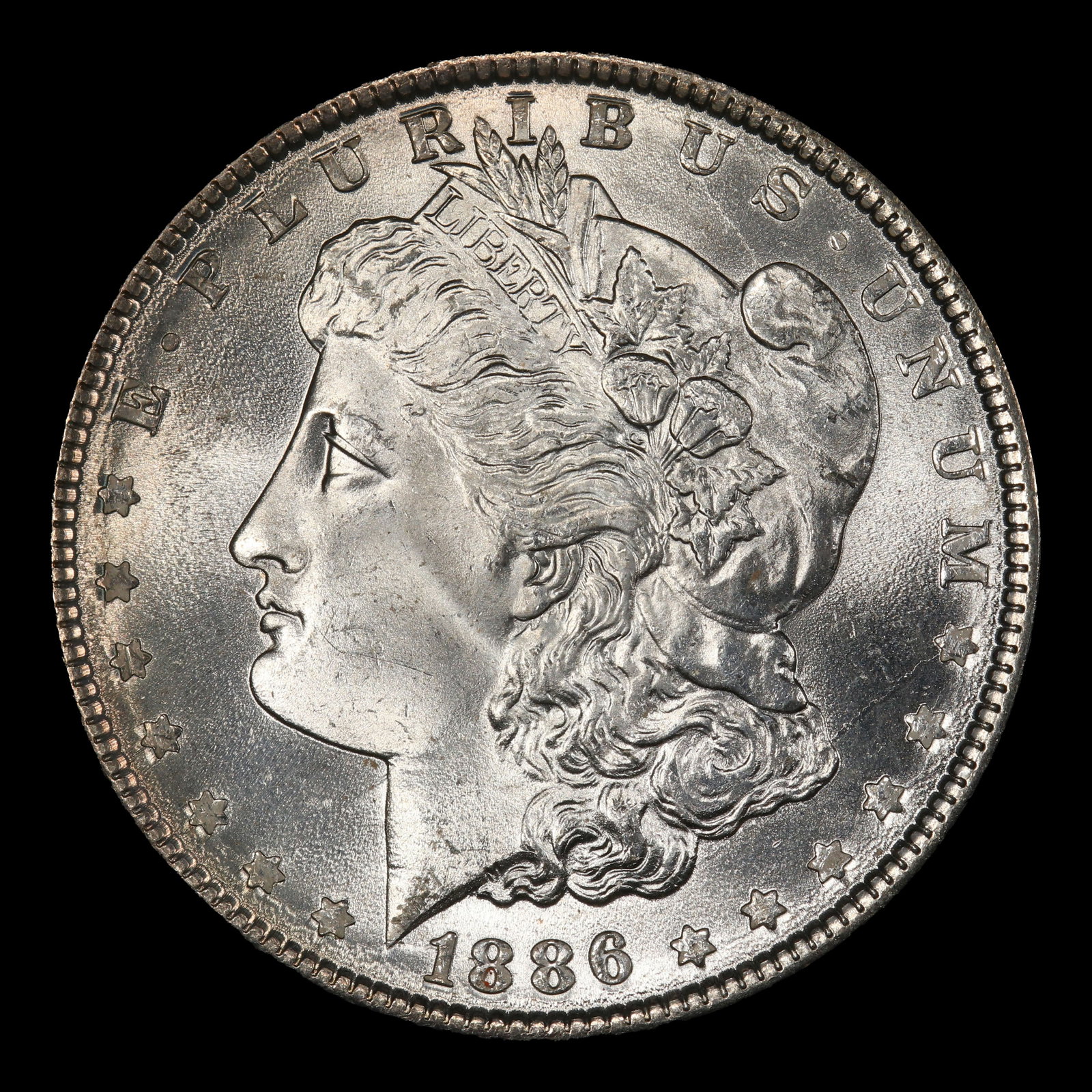 1886-p Morgan Dollar $1 Grades ms65+ - 2
