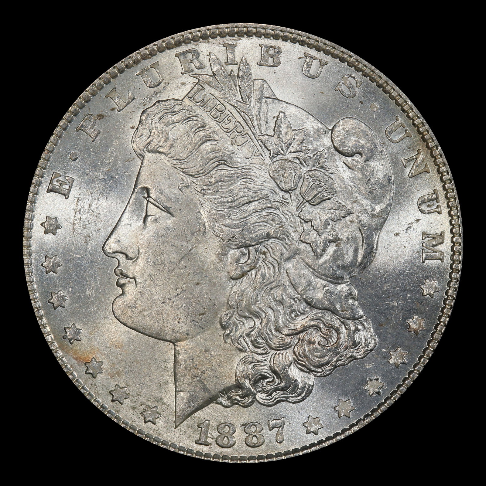 1887-p Morgan Dollar $1 Grades ms62+ - 2