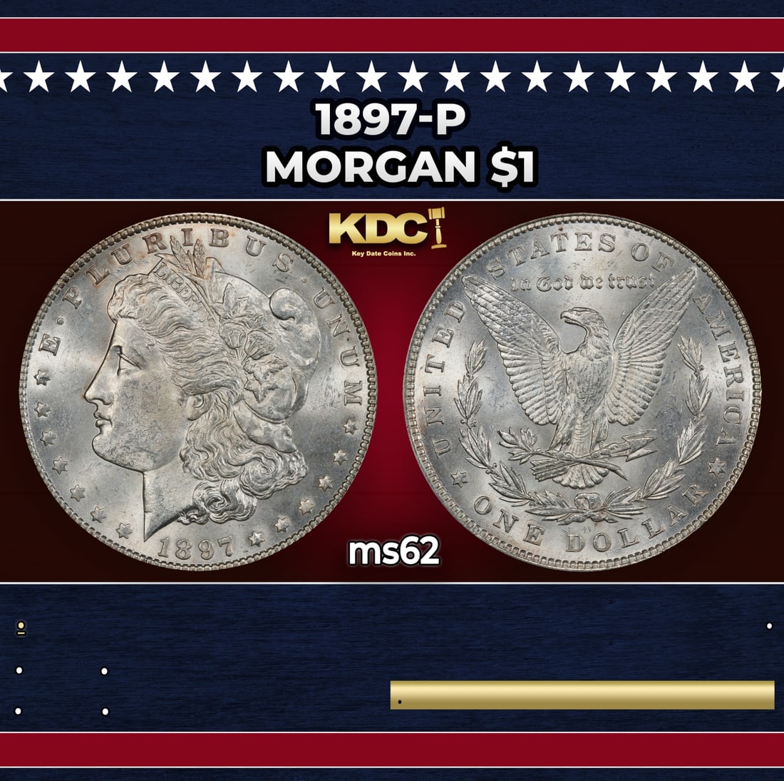 1897-p Morgan Dollar $1 Grades ms62: 1897-p Morgan Dollar $1 Grades ms62.