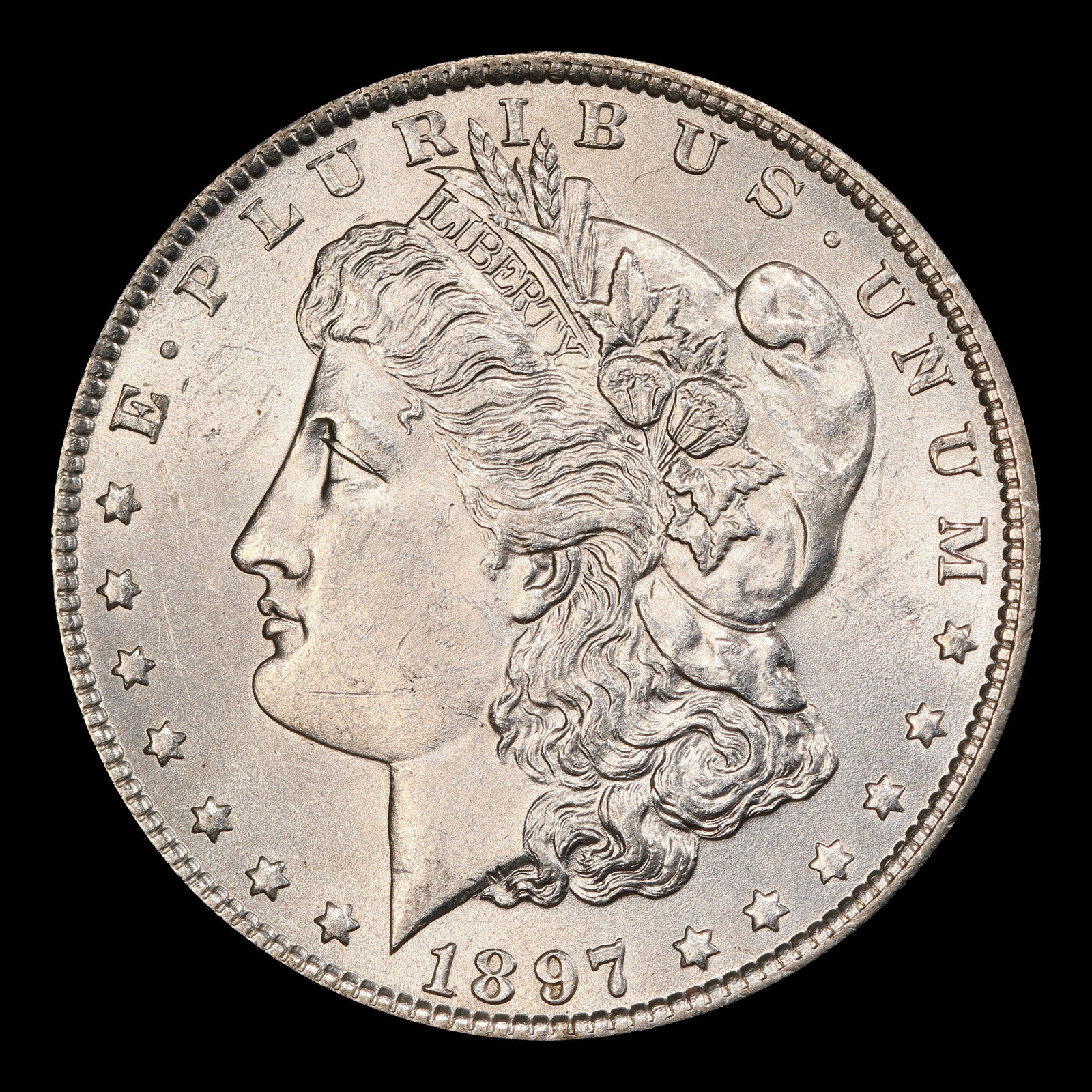 1897-p Morgan Dollar $1 Grades ms62+ - 2