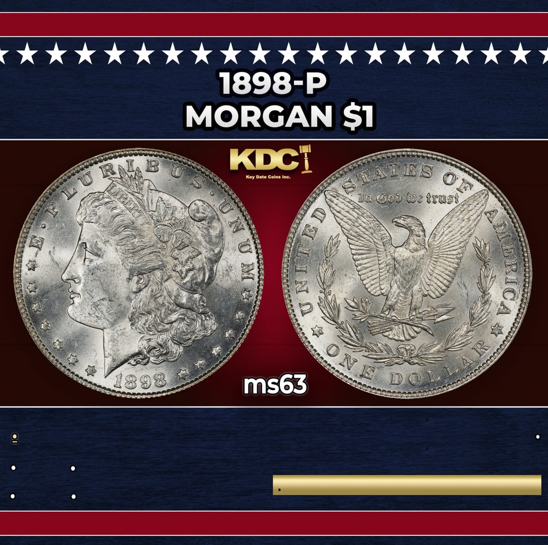 1898-p Morgan Dollar $1 Grades ms63: 1898-p Morgan Dollar $1 Grades ms63.