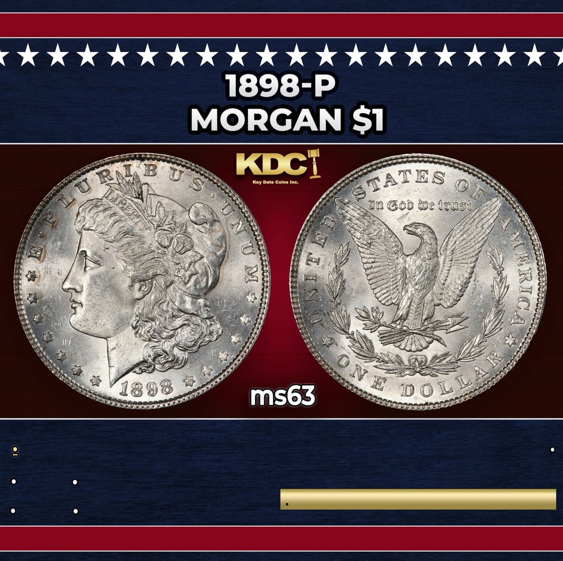 1898-p Morgan Dollar $1 Grades ms63: 1898-p Morgan Dollar $1 Grades ms63.