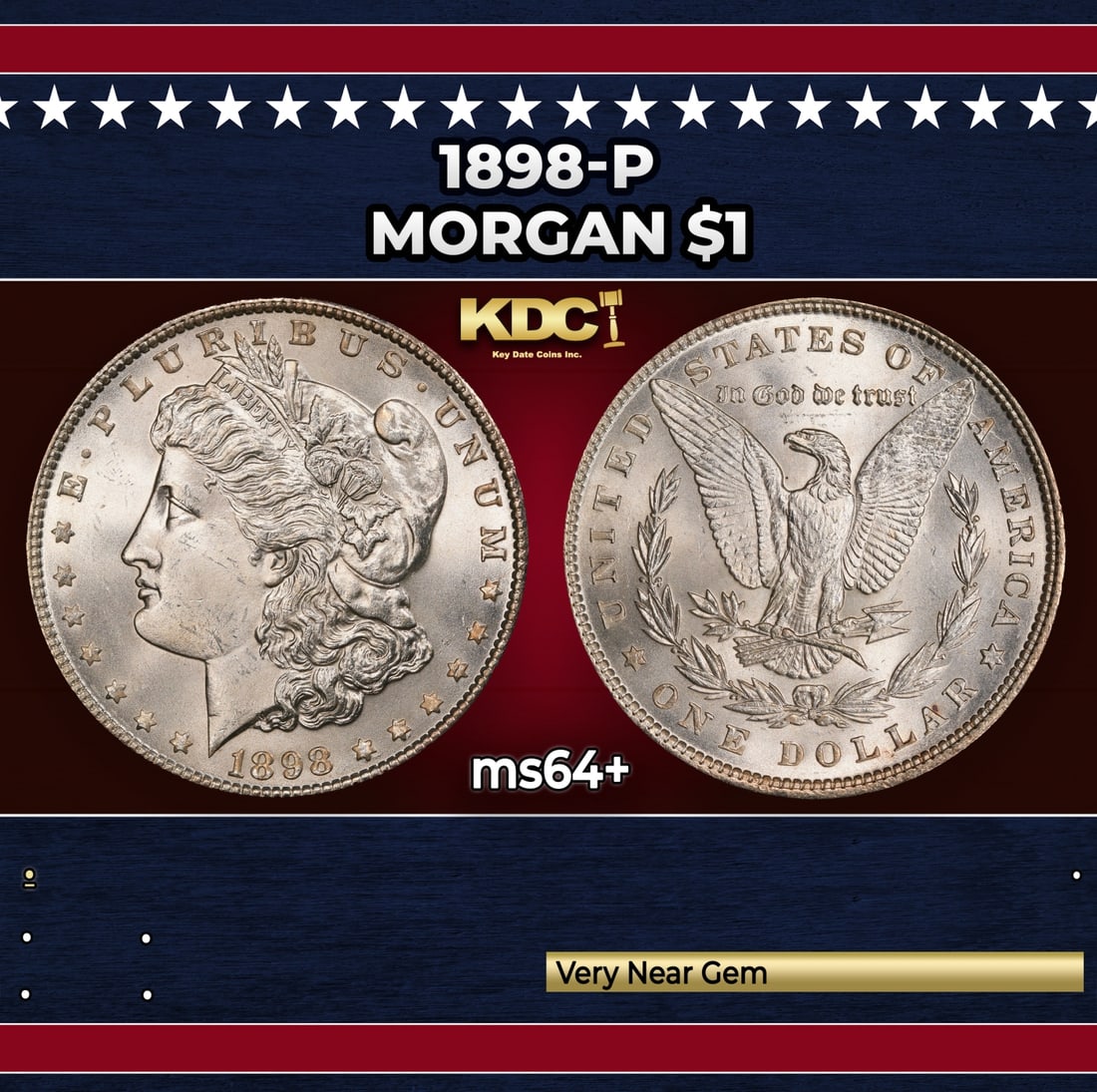 1898-p Morgan Dollar $1 Grades ms64+: 1898-p Morgan Dollar $1 Grades ms64+.