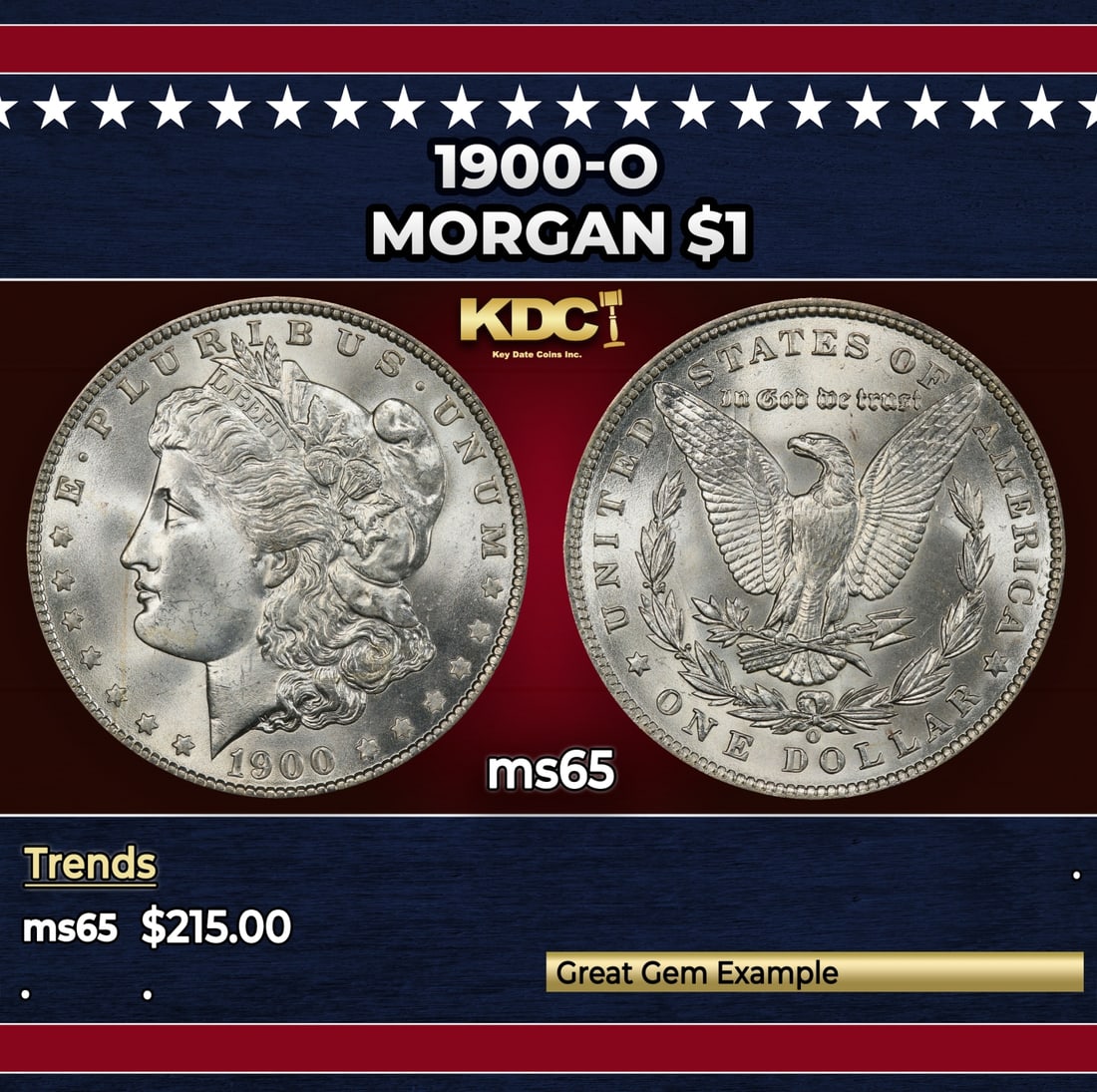 1900-o Morgan Dollar $1 Grades ms65: 1900-o Morgan Dollar $1 Grades ms65.