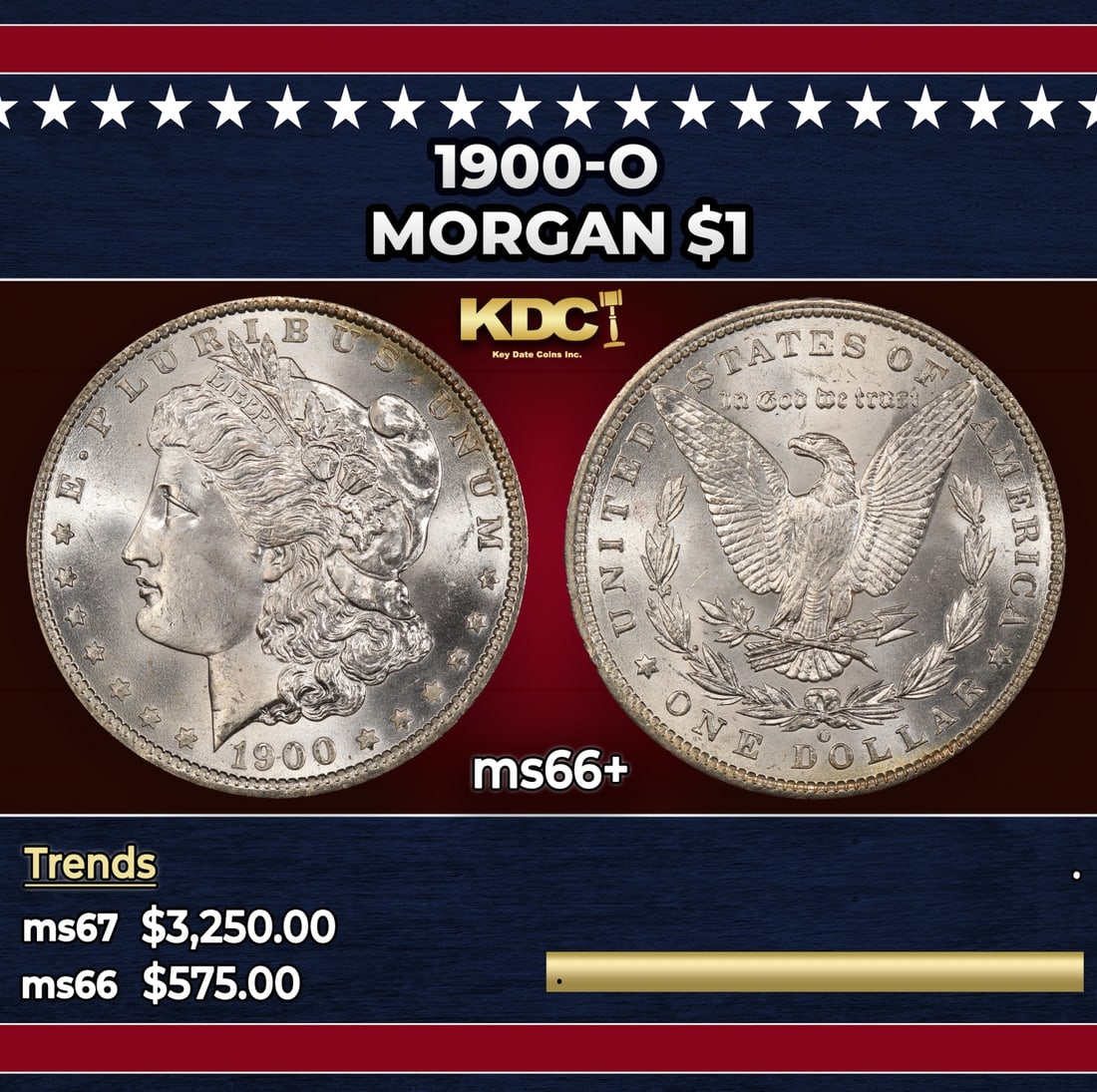 1900-o Morgan Dollar $1 ms66+ SEGS: 1900-o Morgan Dollar $1 ms66+ SEGS.
