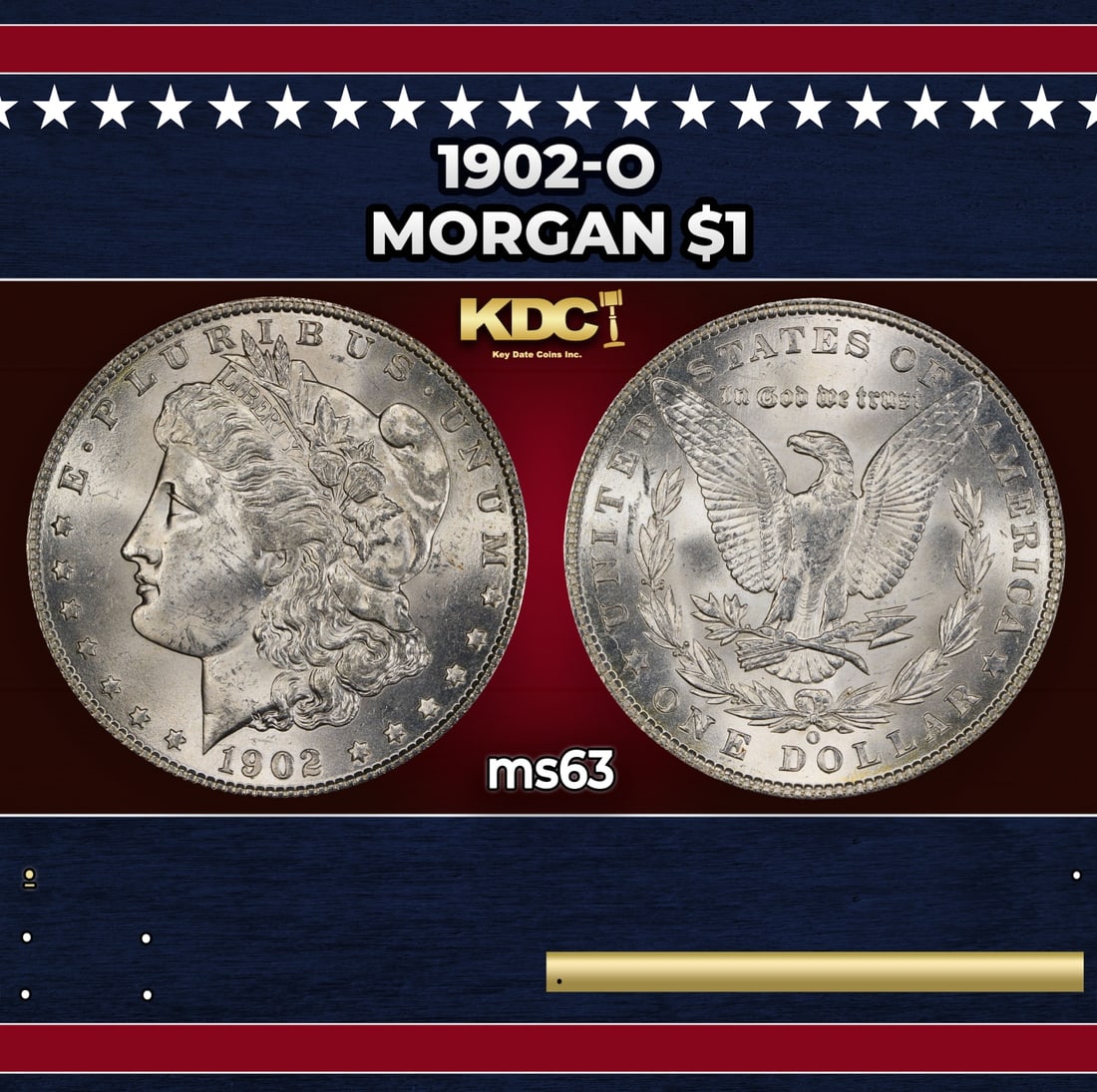 1902-o Morgan Dollar $1 Grades ms63: 1902-o Morgan Dollar $1 Grades ms63.