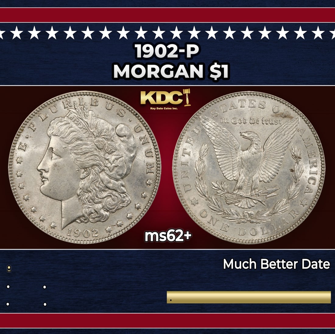 1902-p Morgan Dollar $1 Grades ms62+: 1902-p Morgan Dollar $1 Grades ms62+.