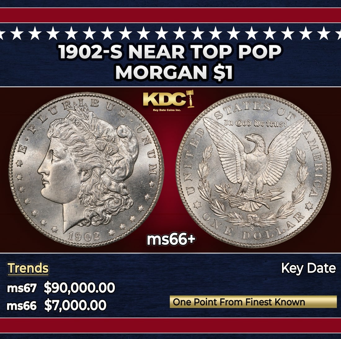 1902-s Morgan Dollar Near Top Pop $1 ms66+ SEGS: 1902-s Near Top Pop Morgan Dollar $1 ms66+ SEGS.