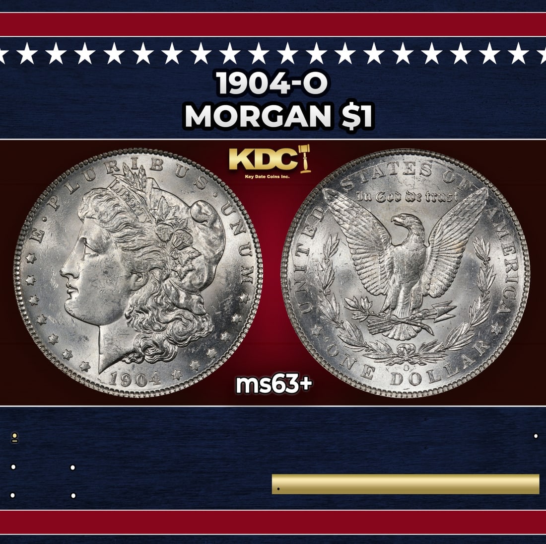 1904-o Morgan Dollar $1 Grades ms63+: 1904-o Morgan Dollar $1 Grades ms63+.