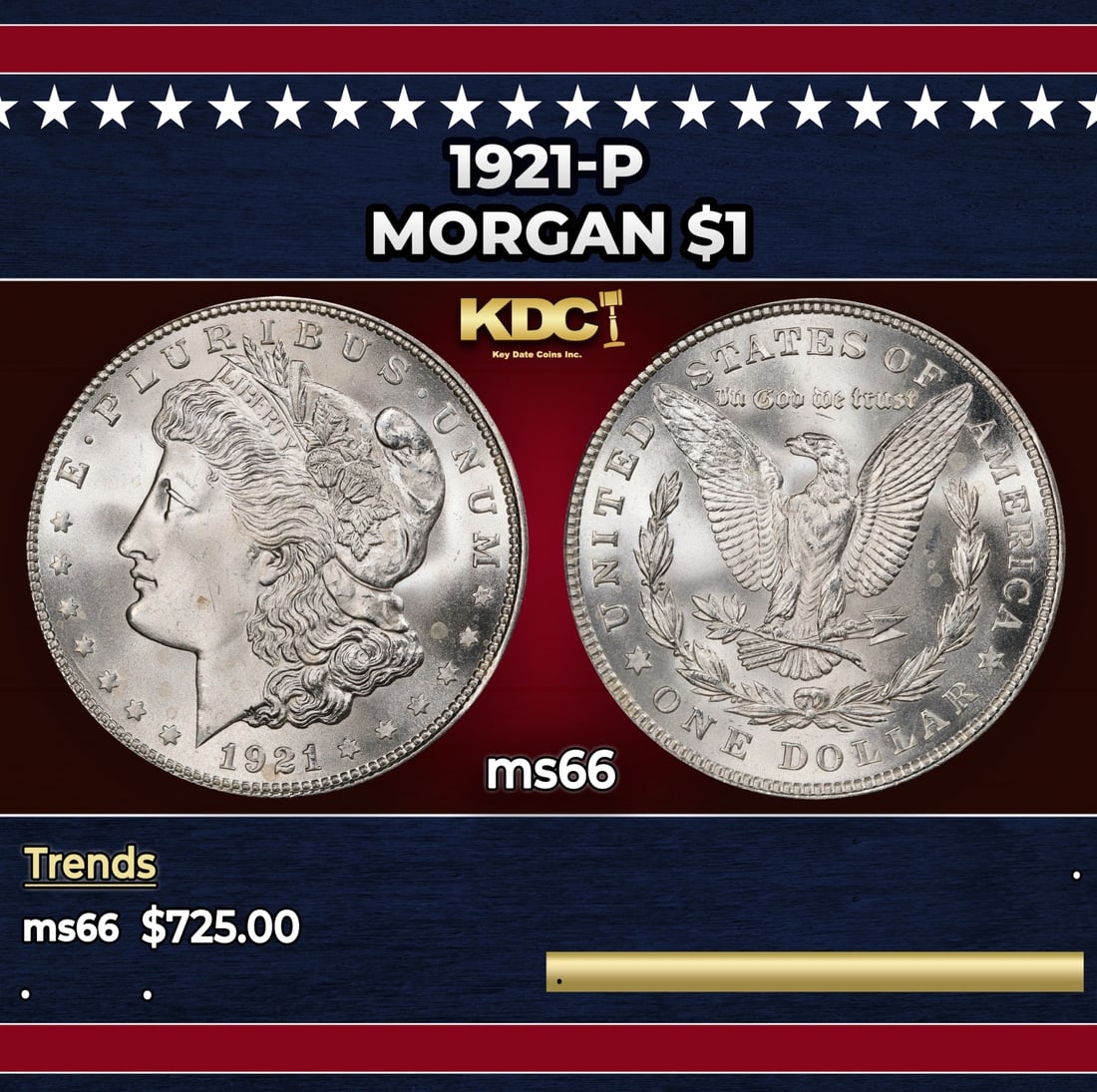 1921-p Morgan Dollar $1 Grades ms66: 1921-p Morgan Dollar $1 Grades ms66.