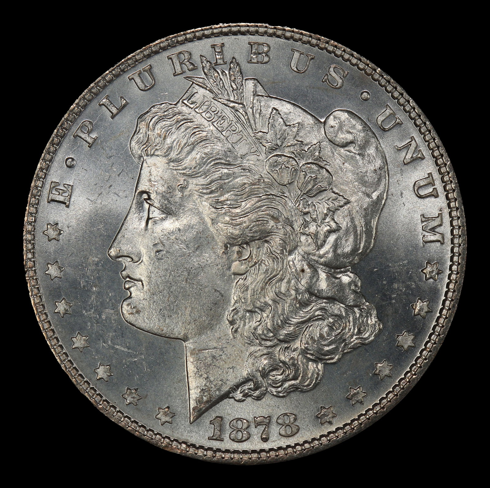 1878-p 7tf Morgan Dollar $1 Grades ms63+ - 2