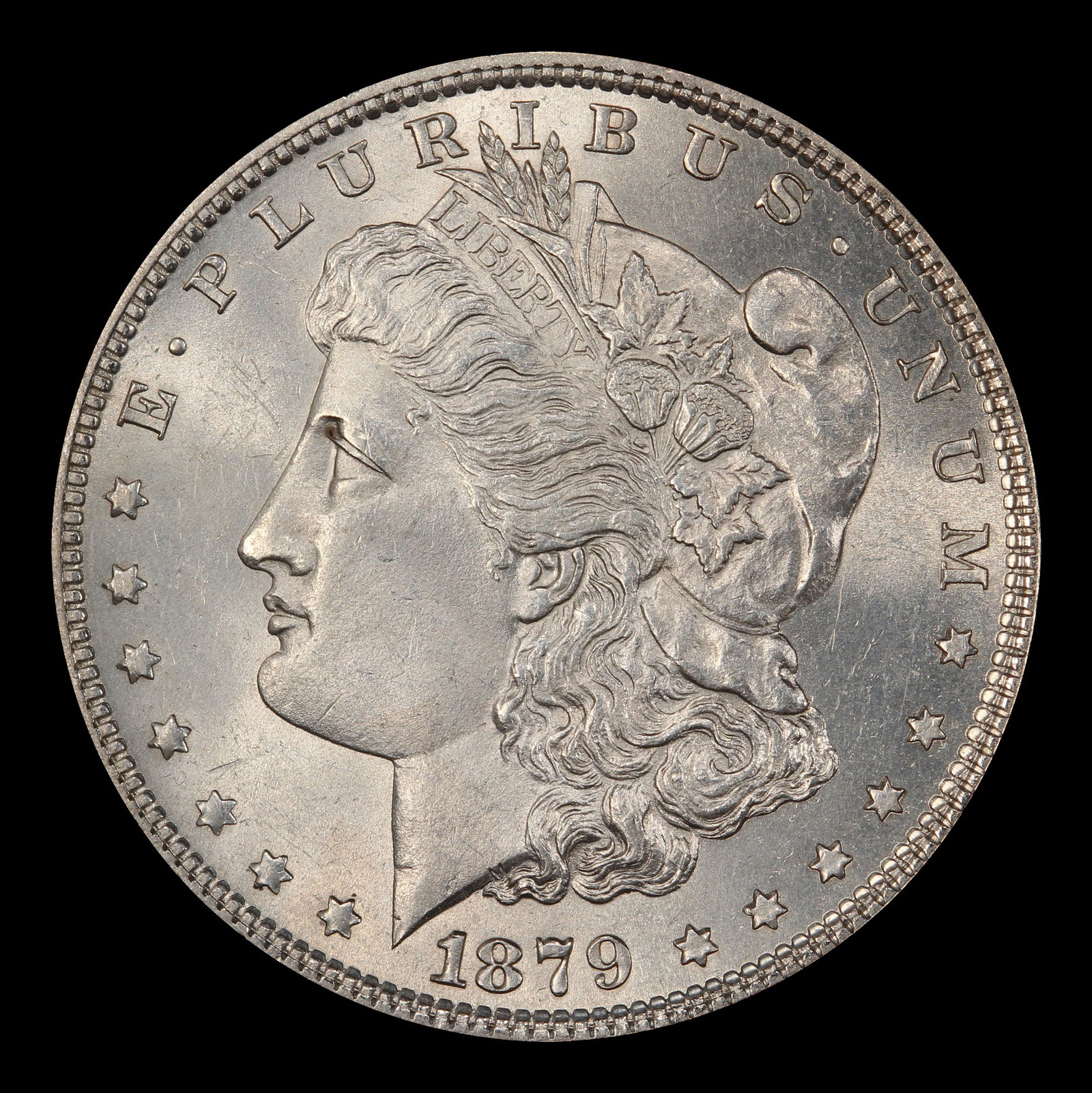 1879-p Morgan Dollar $1 Grades ms63+ - 2