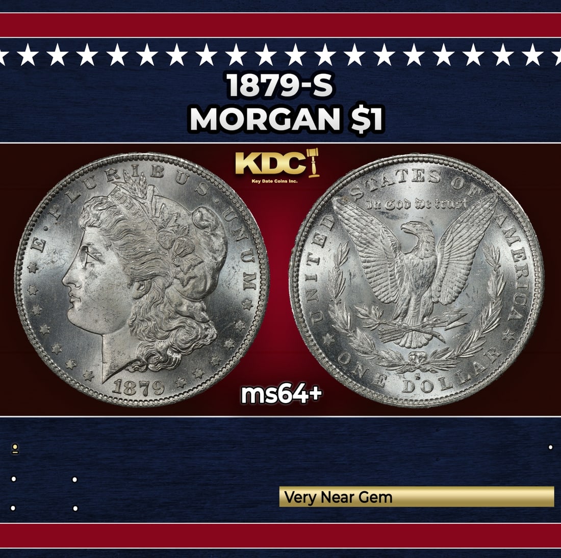 1879-s Morgan Dollar $1 Grades ms64+ (1 of 3)