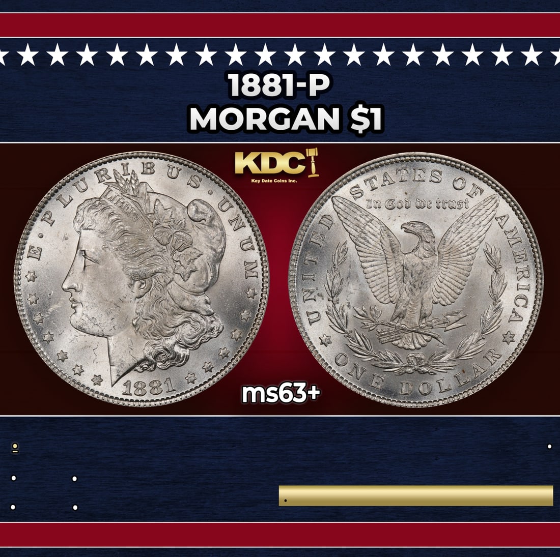1881-p Morgan Dollar $1 Grades ms63+: 1881-p Morgan Dollar $1 Grades ms63+.