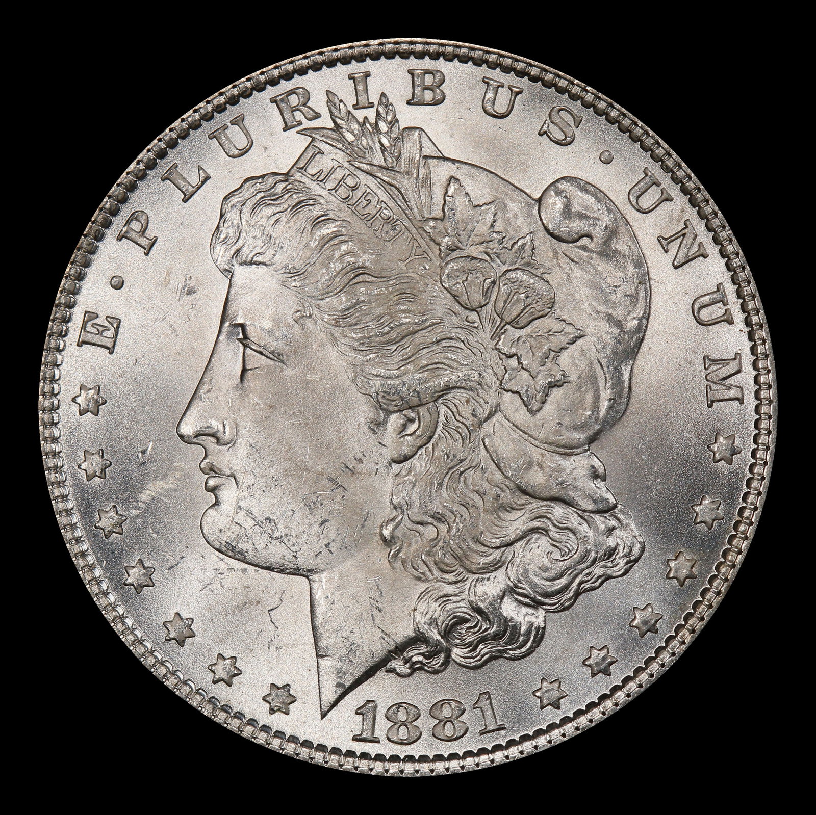 1881-p Morgan Dollar $1 Grades ms63+ - 2