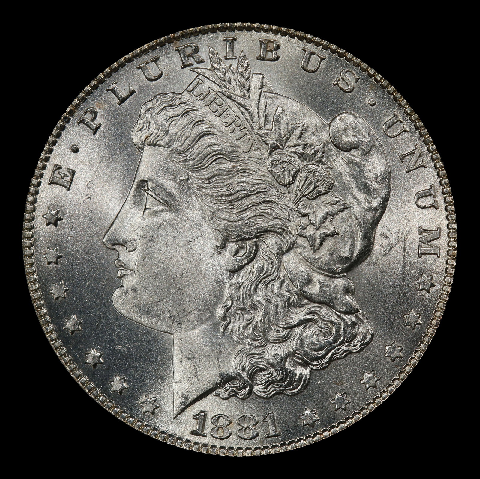1881-p Morgan Dollar $1 Grades ms64+ - 2