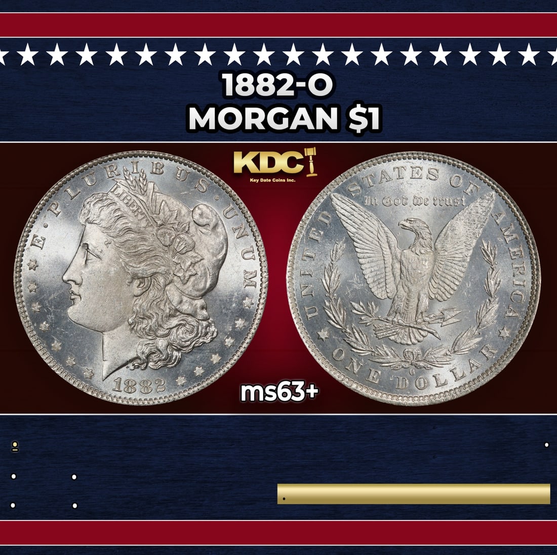 1882-o Morgan Dollar $1 Grades ms63+: 1882-o Morgan Dollar $1 Grades ms63+.