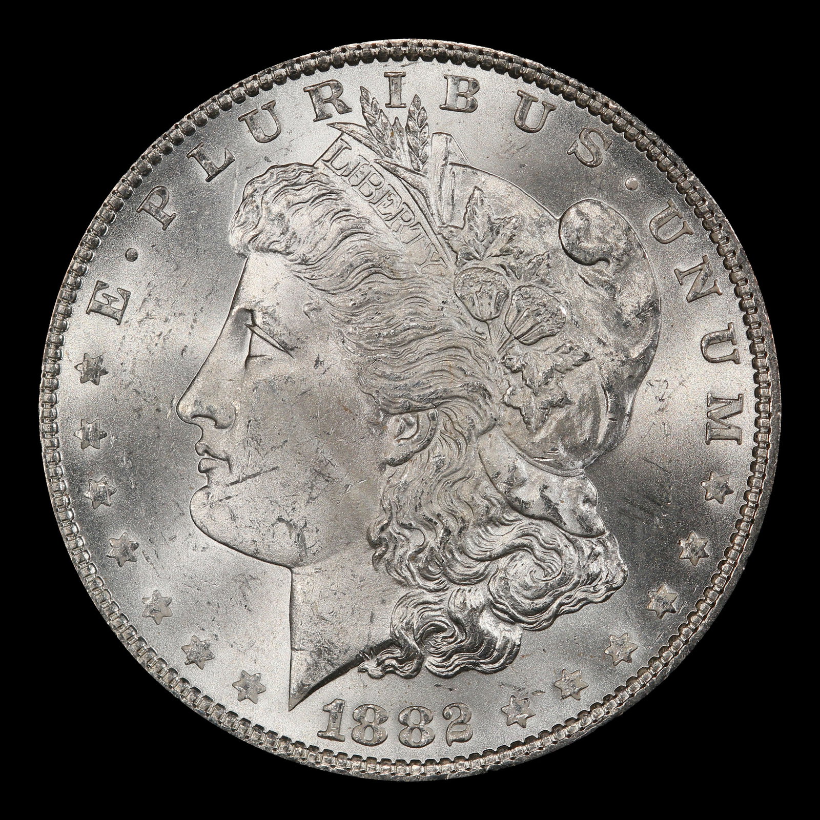 1882-p Morgan Dollar $1 Grades ms63+ - 2