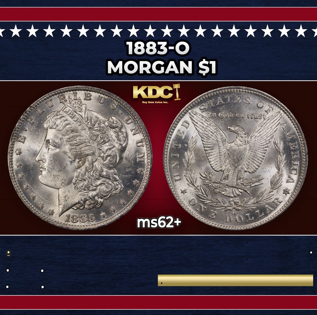 1883-o Morgan Dollar $1 Grades ms62+: 1883-o Morgan Dollar $1 Grades ms62+.