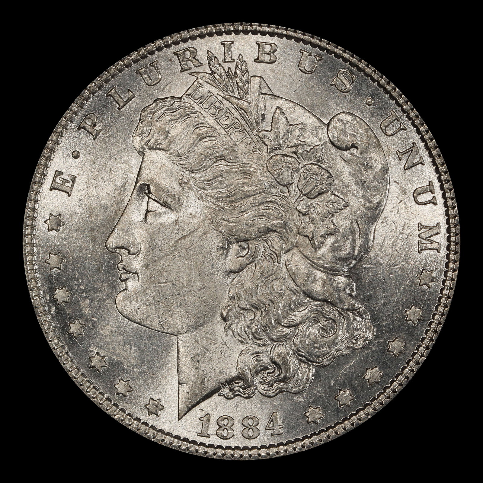 1884-p Morgan Dollar $1 Grades ms62+ - 2