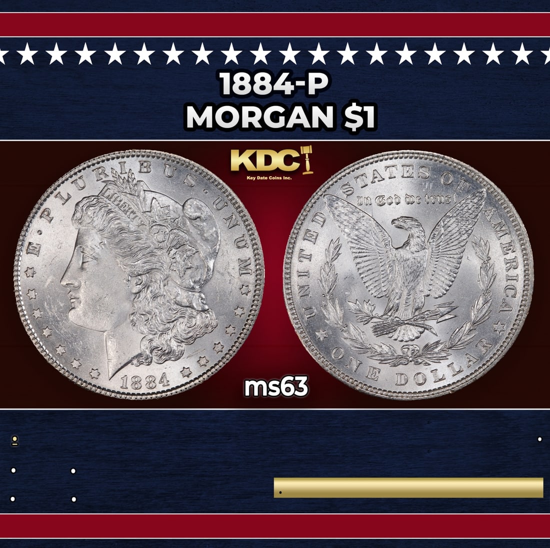 1884-p Morgan Dollar $1 Grades ms63: 1884-p Morgan Dollar $1 Grades ms63.