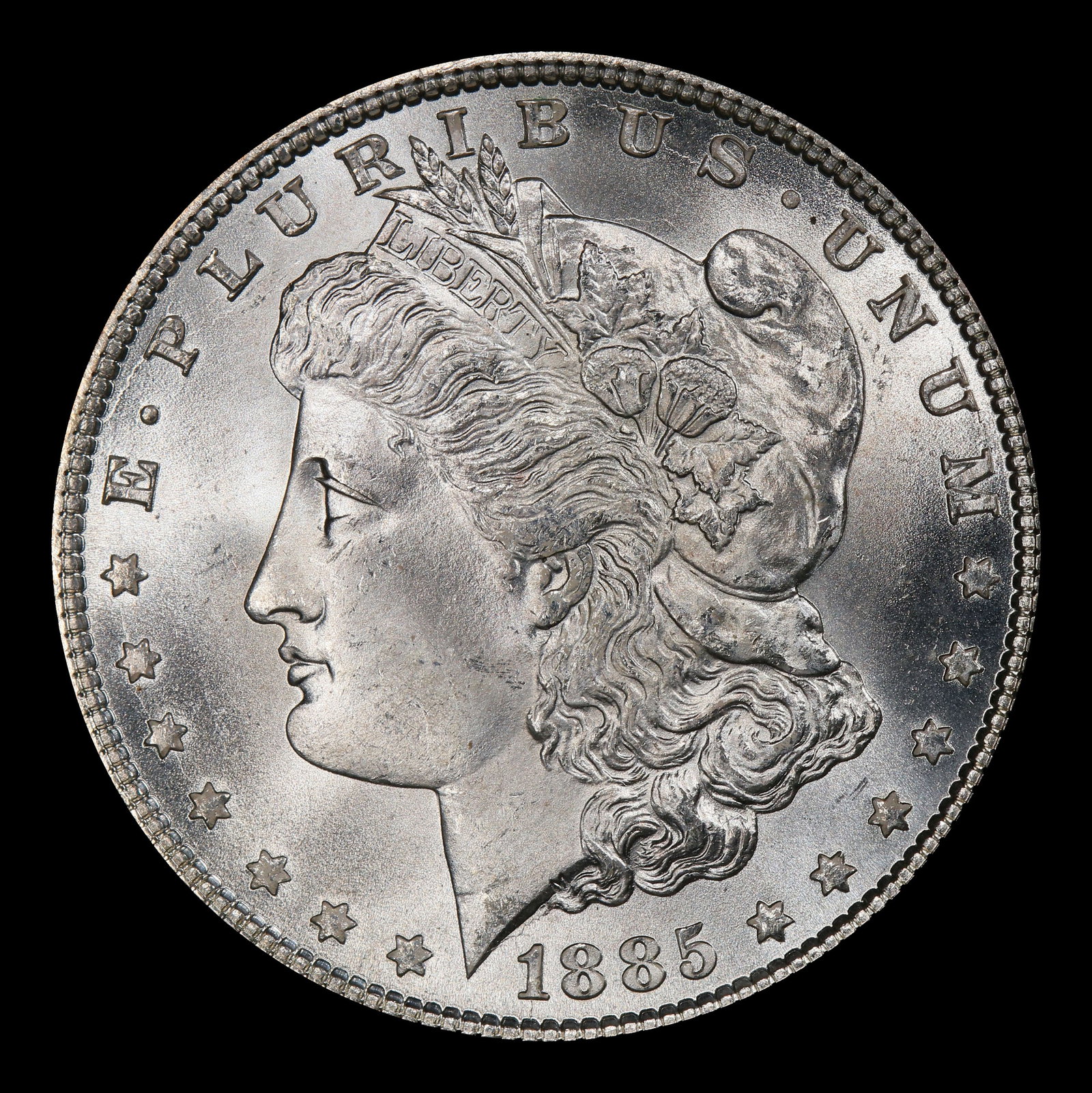 1885-p Morgan Dollar $1 Grades ms64+ - 2