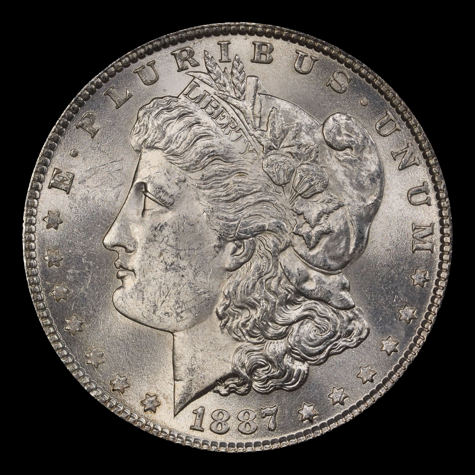 1887-p Morgan Dollar $1 Grades ms62 - 2