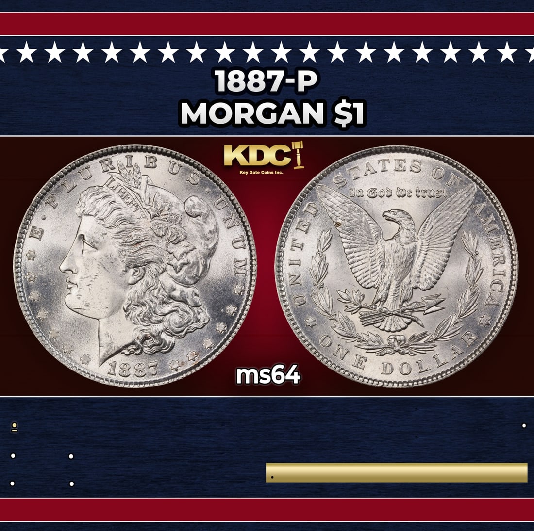 1887-p Morgan Dollar $1 Grades ms64: 1887-p Morgan Dollar $1 Grades ms64.