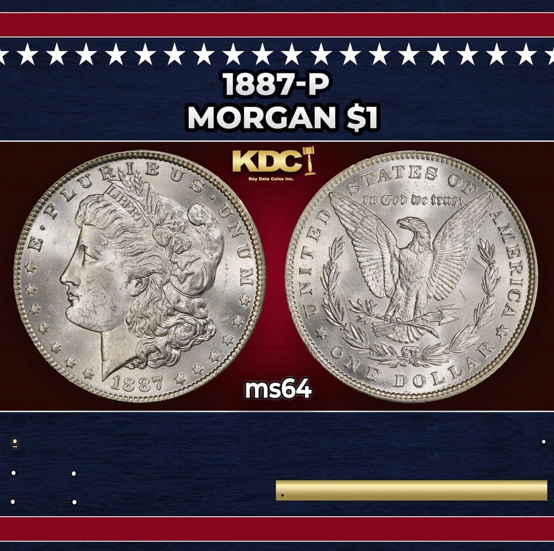 1887-p Morgan Dollar $1 Grades ms64: 1887-p Morgan Dollar $1 Grades ms64.