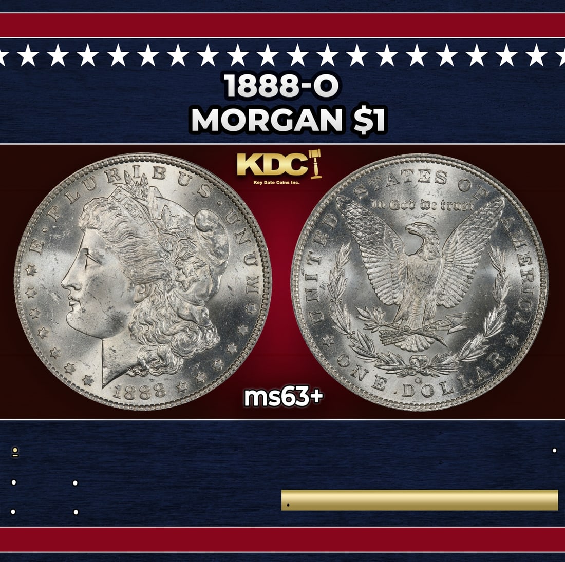 1888-o Morgan Dollar $1 Grades ms63+: 1888-o Morgan Dollar $1 Grades ms63+.