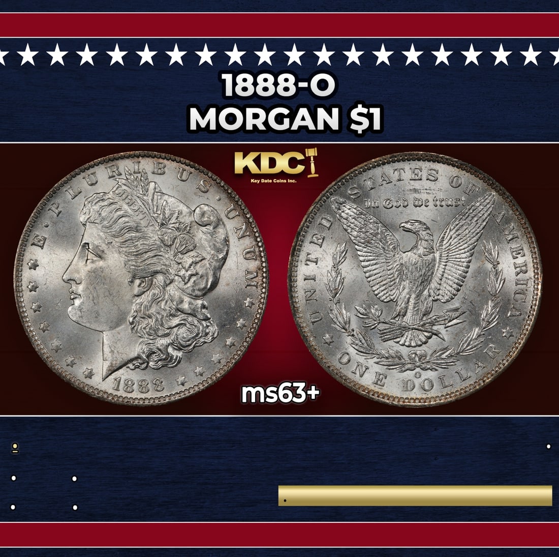1888-o Morgan Dollar $1 Grades ms63+: 1888-o Morgan Dollar $1 Grades ms63+.
