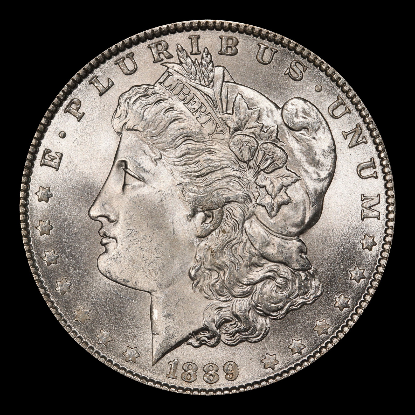 1889-p Morgan Dollar $1 Grades ms65+ - 2