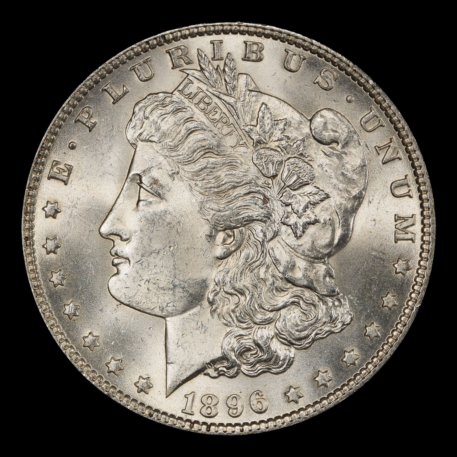 1896-p Morgan Dollar $1 Grades ms63+ - 2