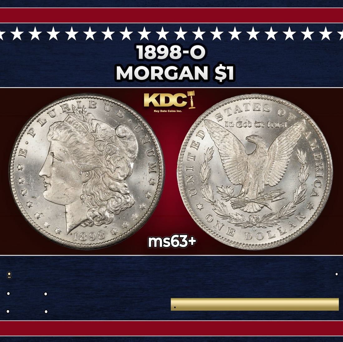 1898-o Morgan Dollar $1 Grades ms63+: 1898-o Morgan Dollar $1 Grades ms63+.