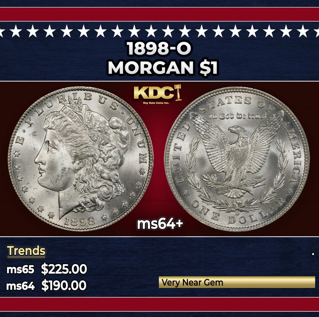 1898-o Morgan Dollar $1 Grades ms64+: 1898-o Morgan Dollar $1 Grades ms64+.