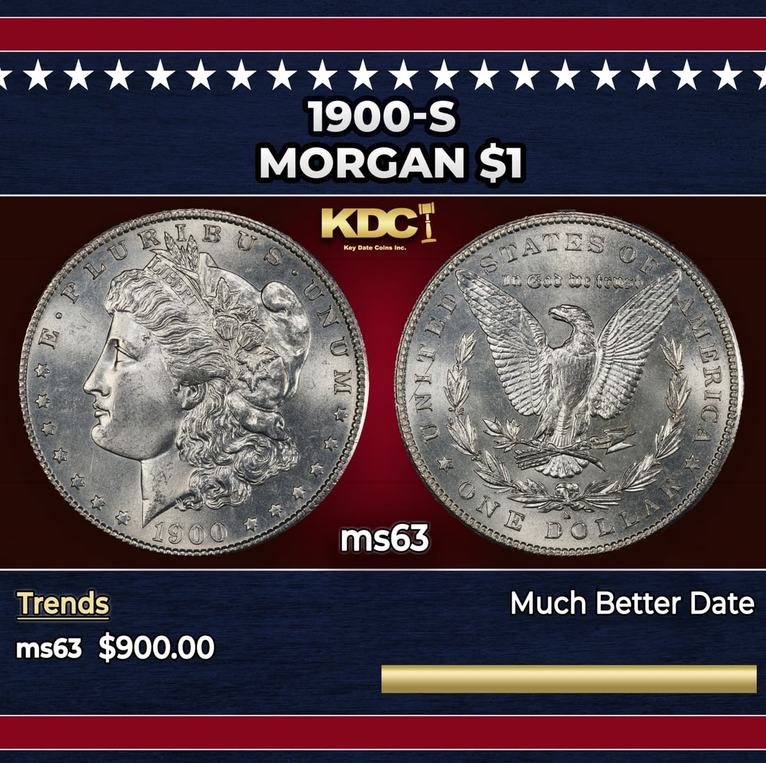 1900-s Morgan Dollar $1 Grades ms63: 1900-s Morgan Dollar $1 Grades ms63.